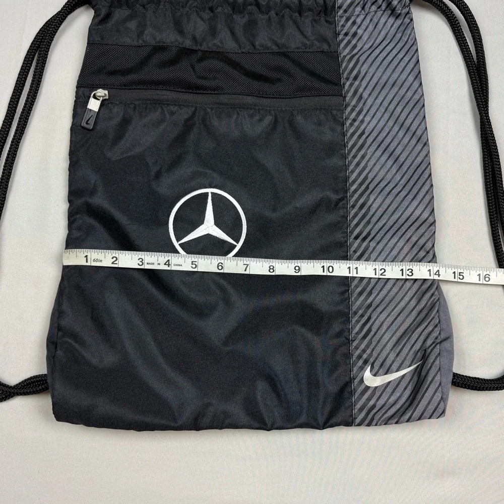Nike Mercedes Benz Draw String Gym Sack Backpack Black/Grey Embroidered